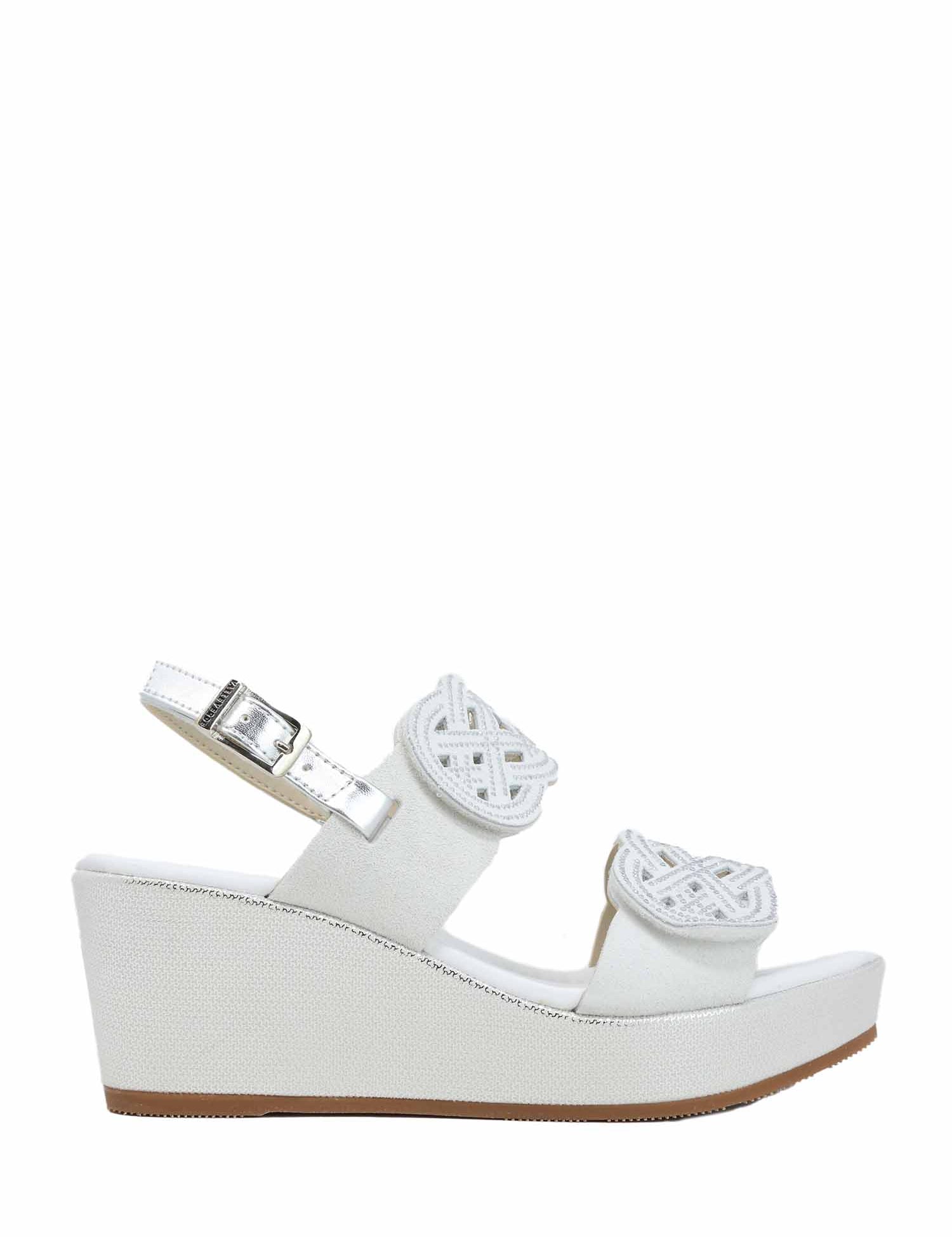 Sandali zeppa Bianco Valleverde