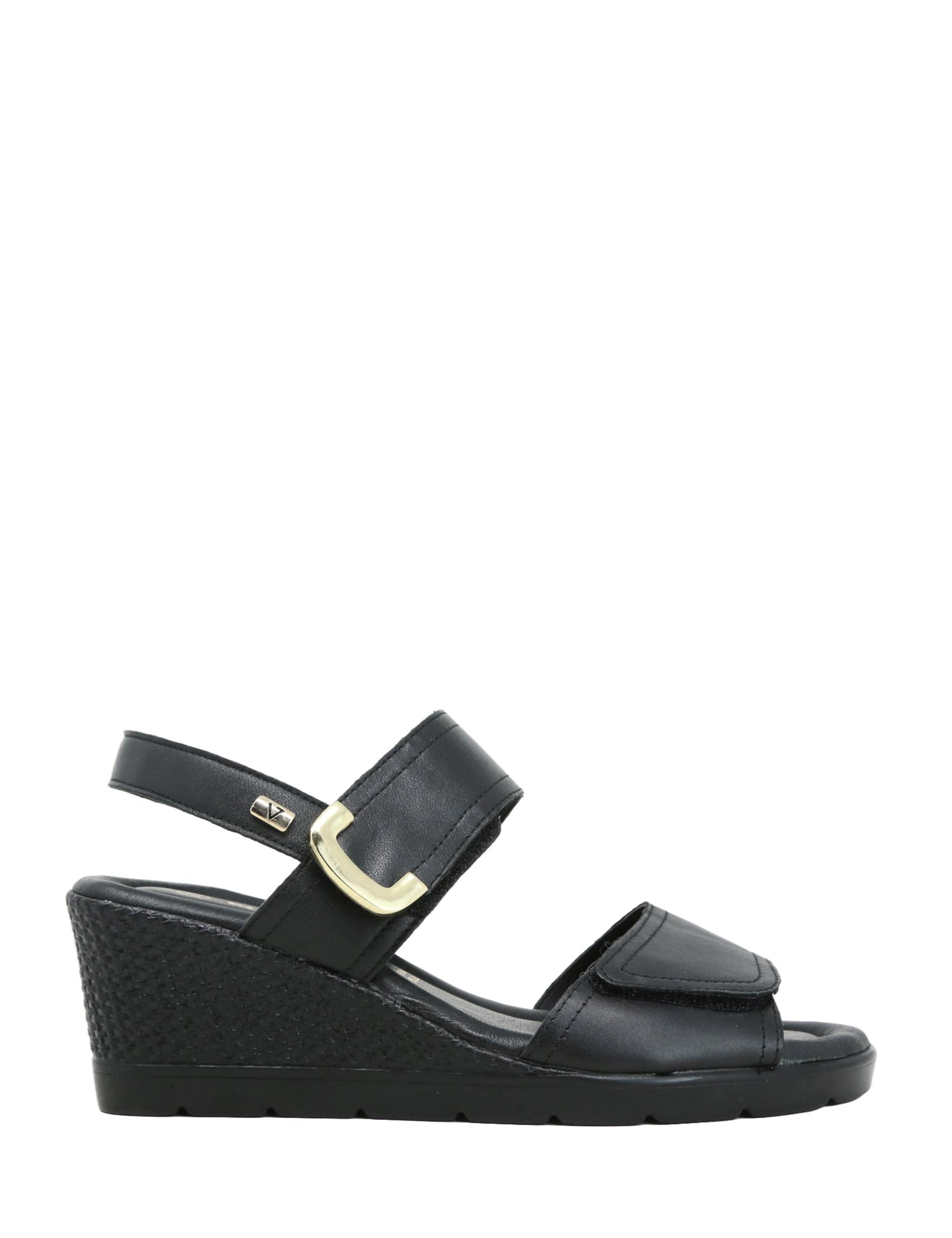 Sandali zeppa Nero Valleverde