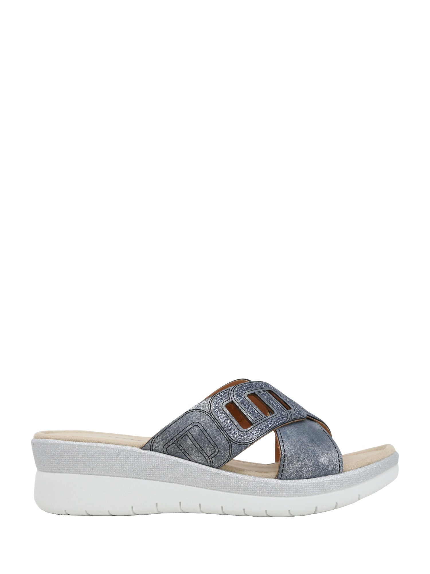 Sandali zeppa Blu Scuuro Valleverde