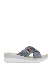 Sandali zeppa Blu Scuuro Valleverde