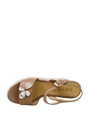 Sandali zeppa Beige Keys