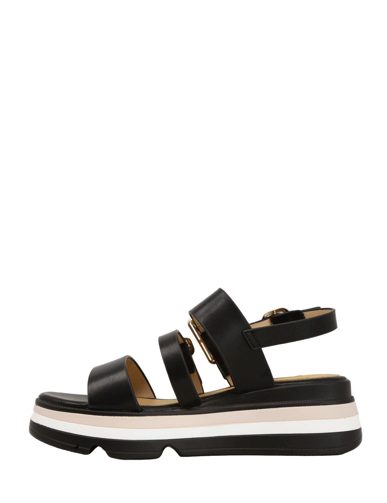Sandali zeppa Nero Keys