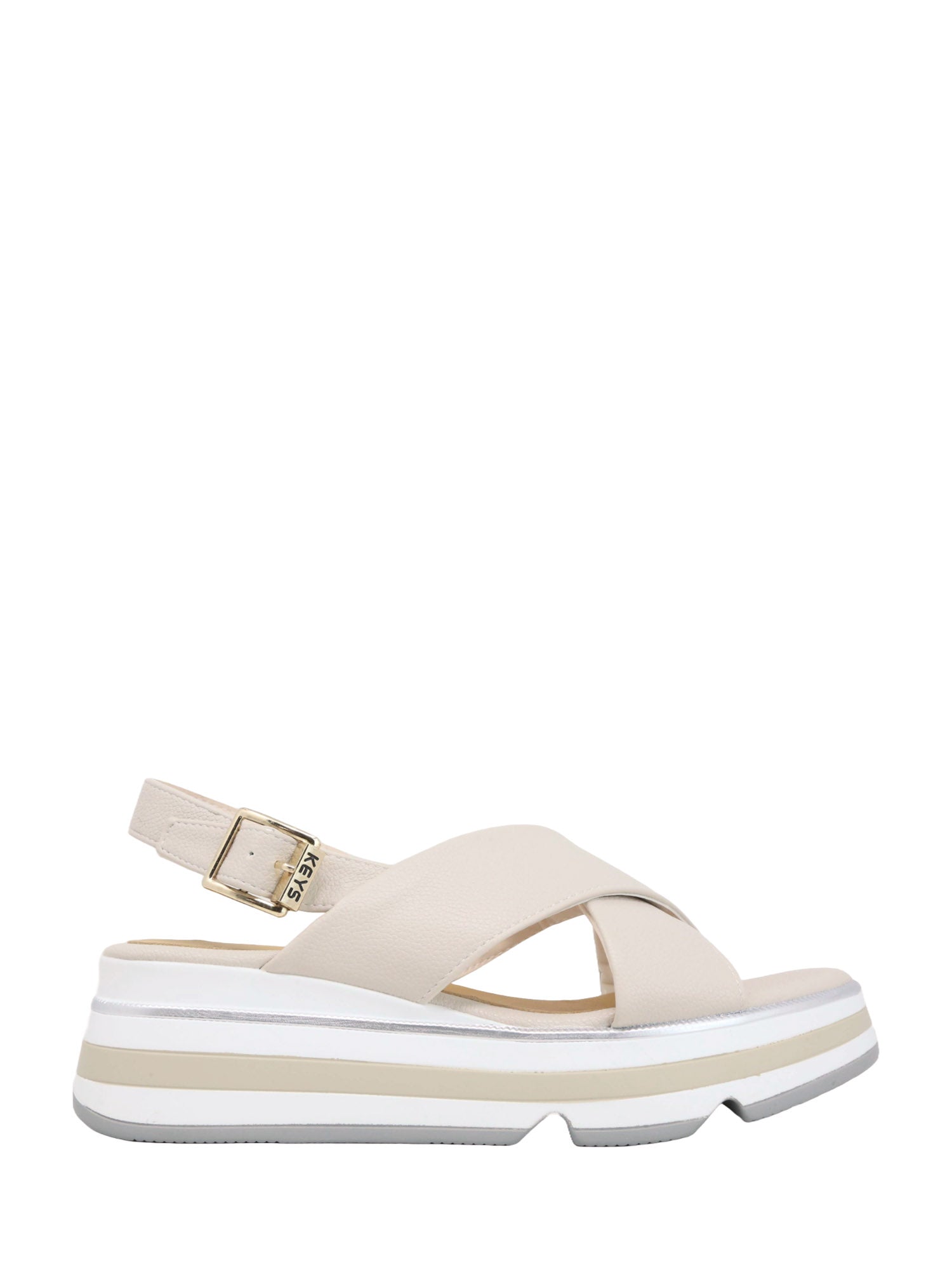 Sandali zeppa Beige Keys