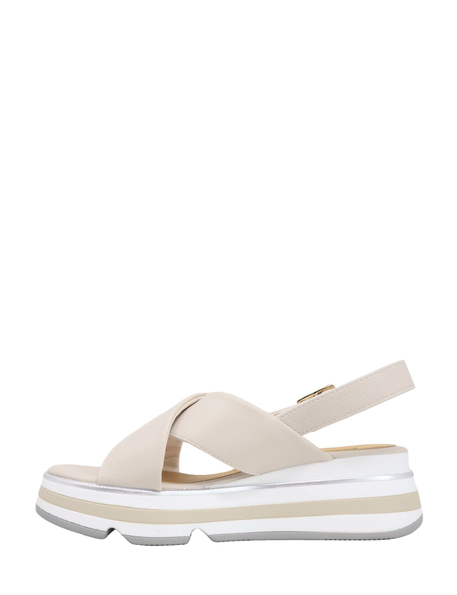 Sandali zeppa Beige Keys