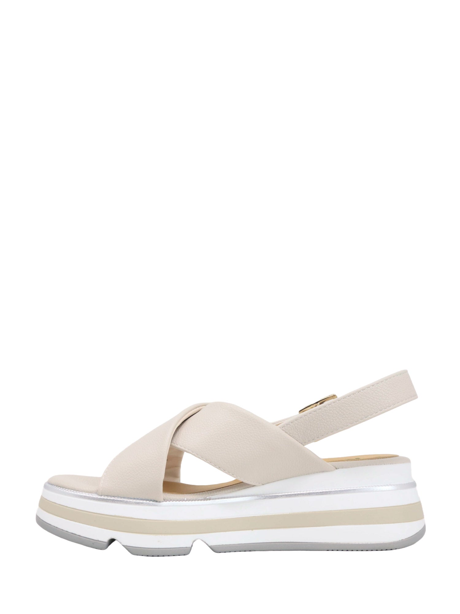 Sandali zeppa Beige Keys
