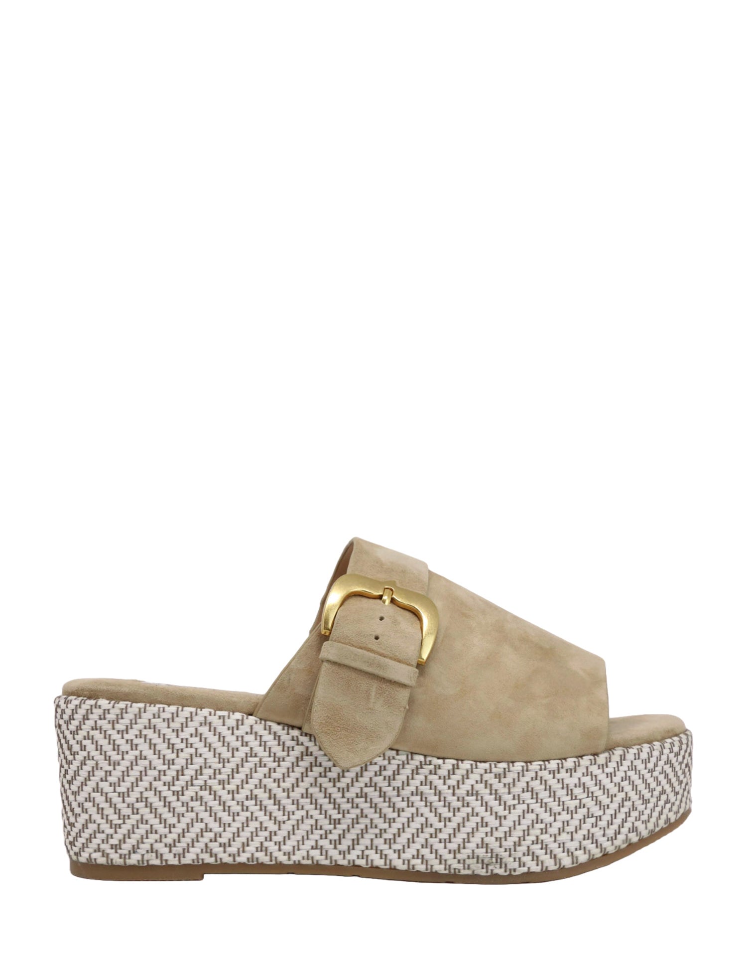 Sandali zeppa Beige Keys