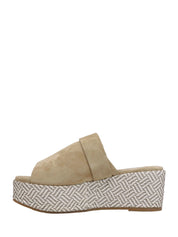 Sandali zeppa Beige Keys