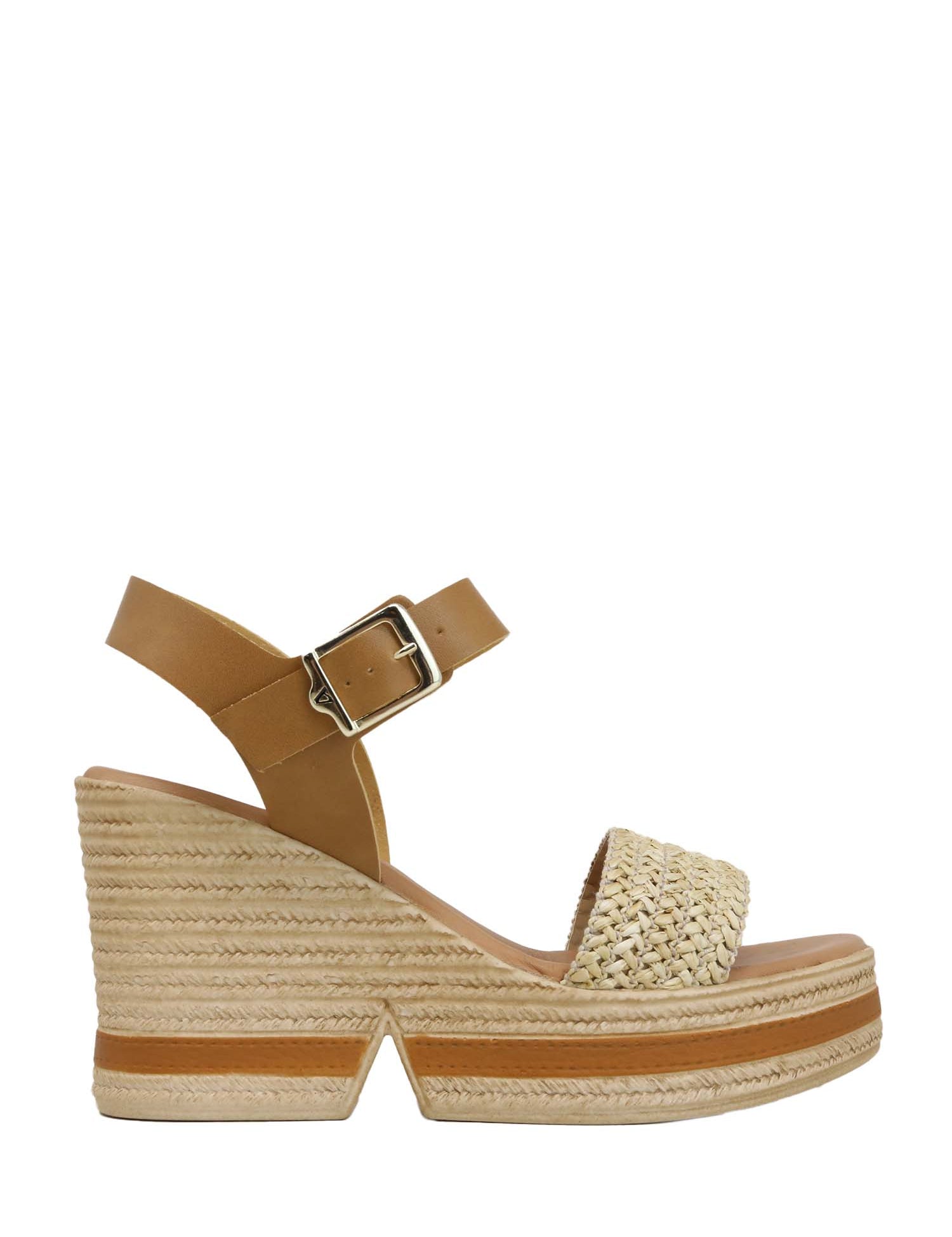 Sandali zeppa Marrone Valleverde