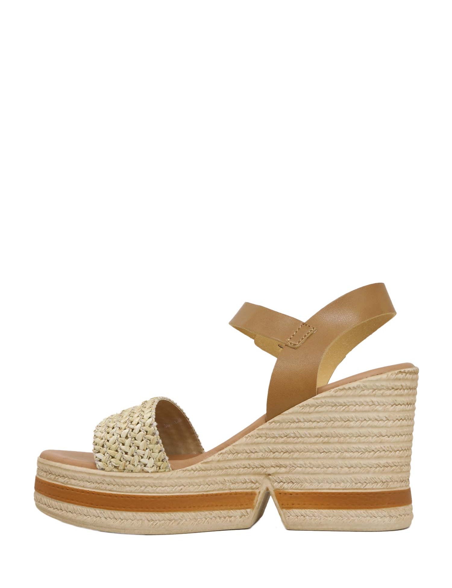 Sandali zeppa Marrone Valleverde