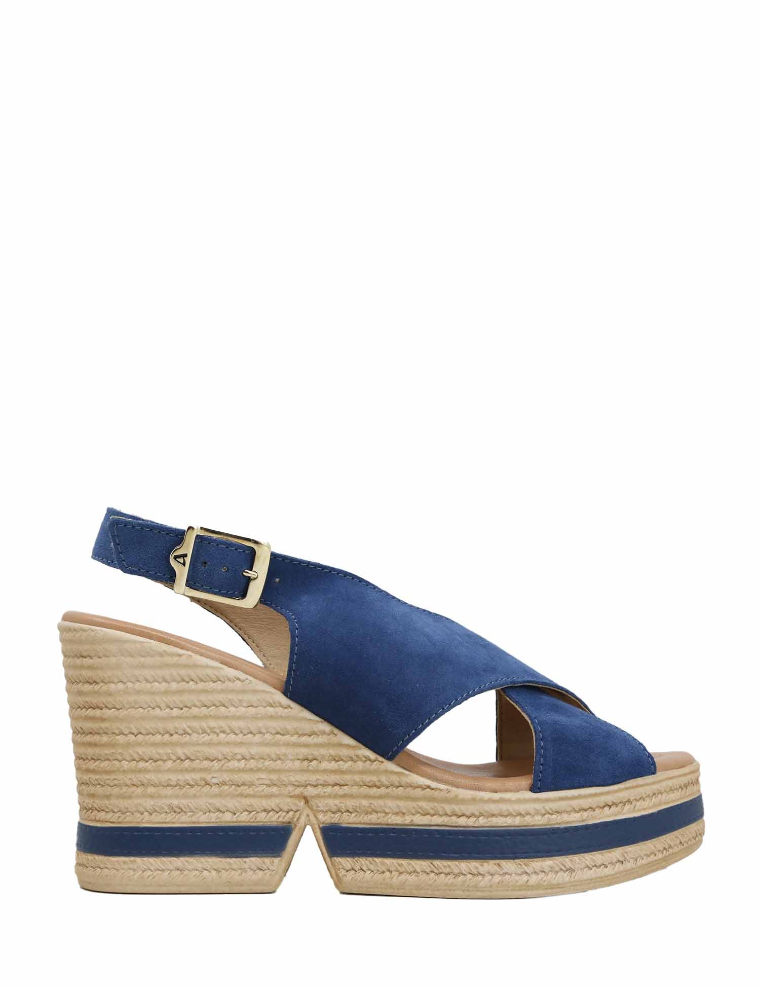 Sandali zeppa Blu Valleverde