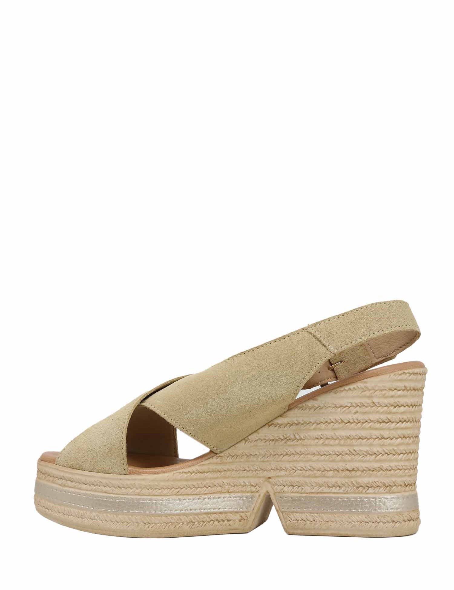 Sandali zeppa Beige Valleverde