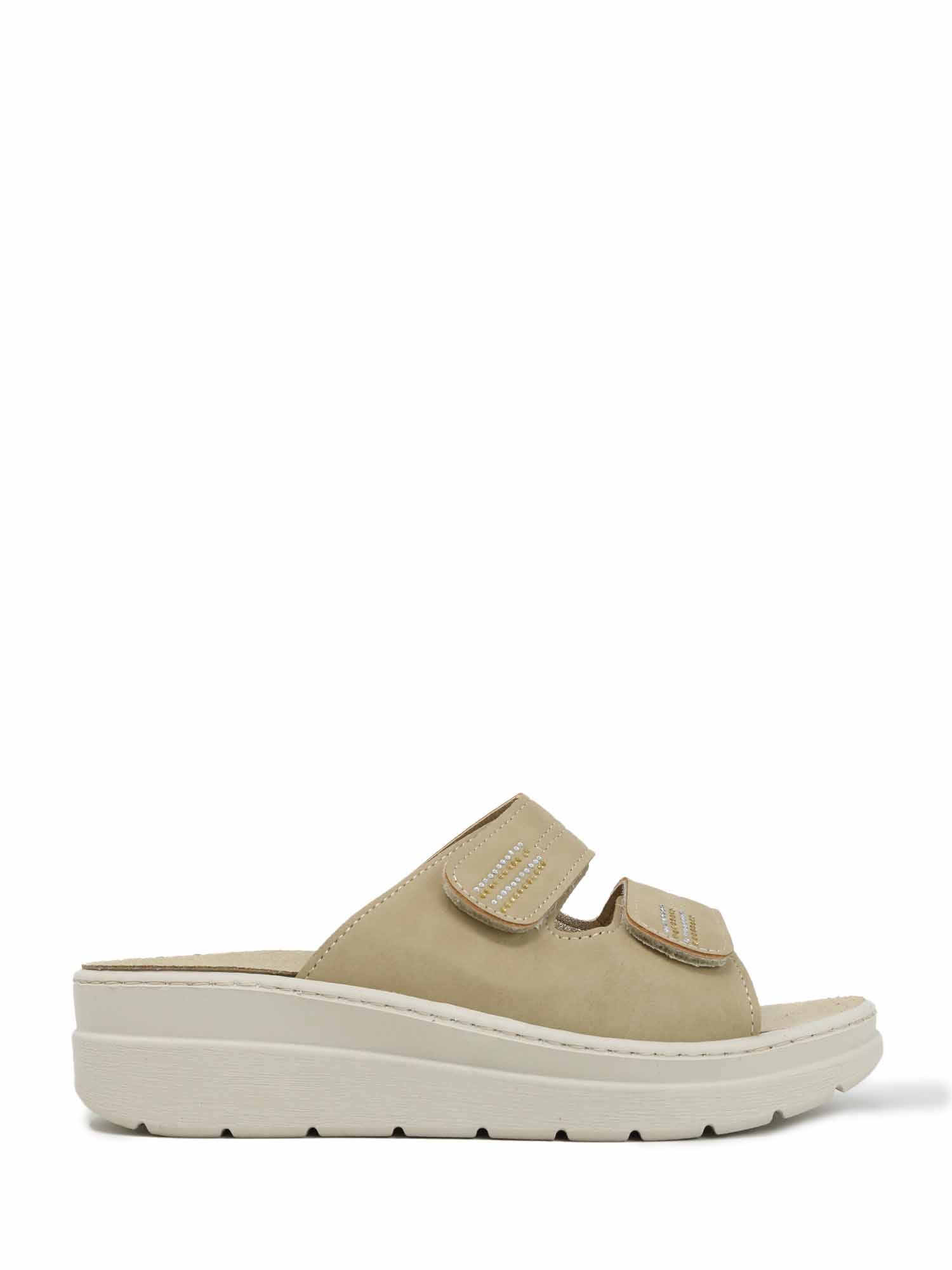 Sandali zeppa Beige Valleverde