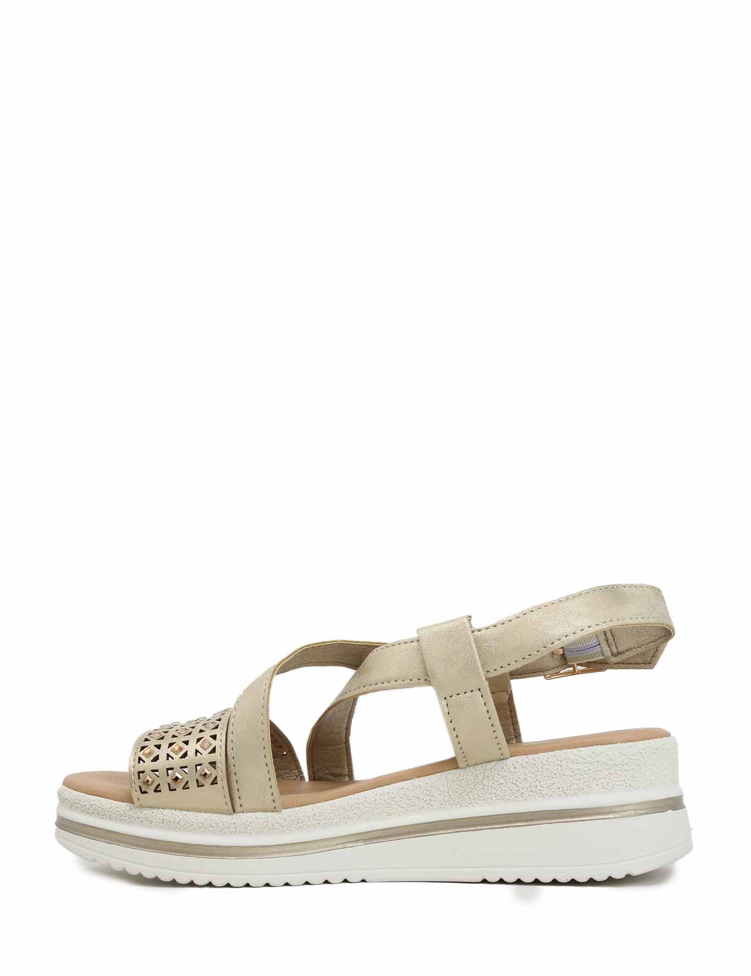 Sandali zeppa Beige Valleverde
