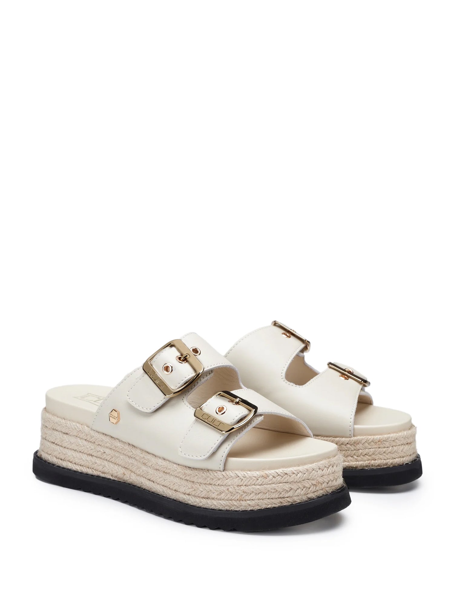 Sandali zeppa Avorio Cult