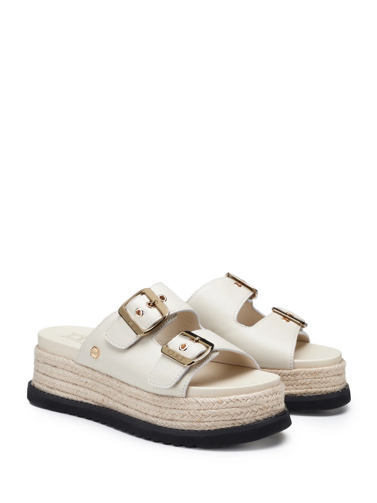 Sandali zeppa Avorio Cult