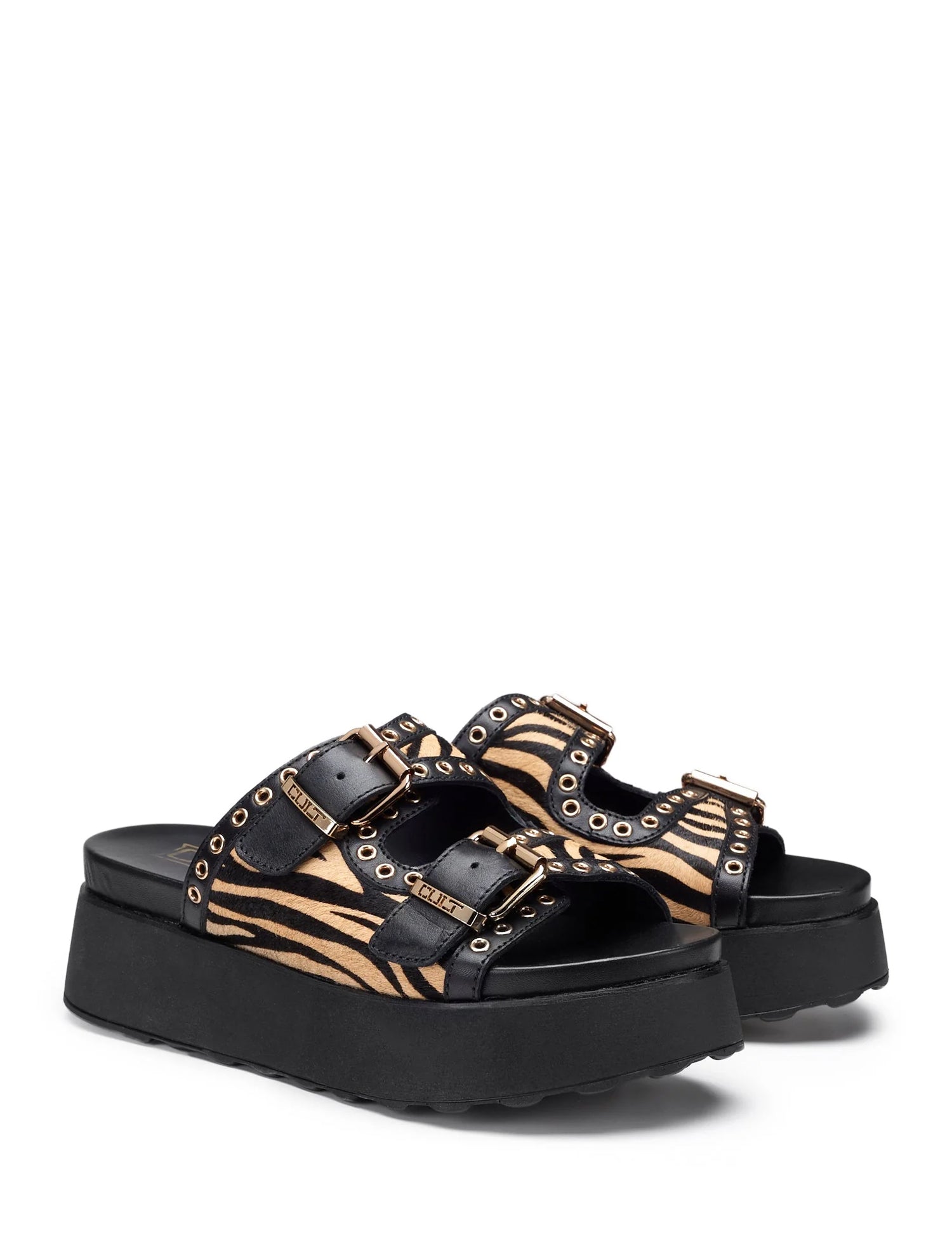 Sandali zeppa Nero Cult