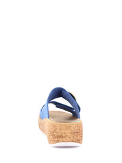 Sandali zeppa Blu Grunland