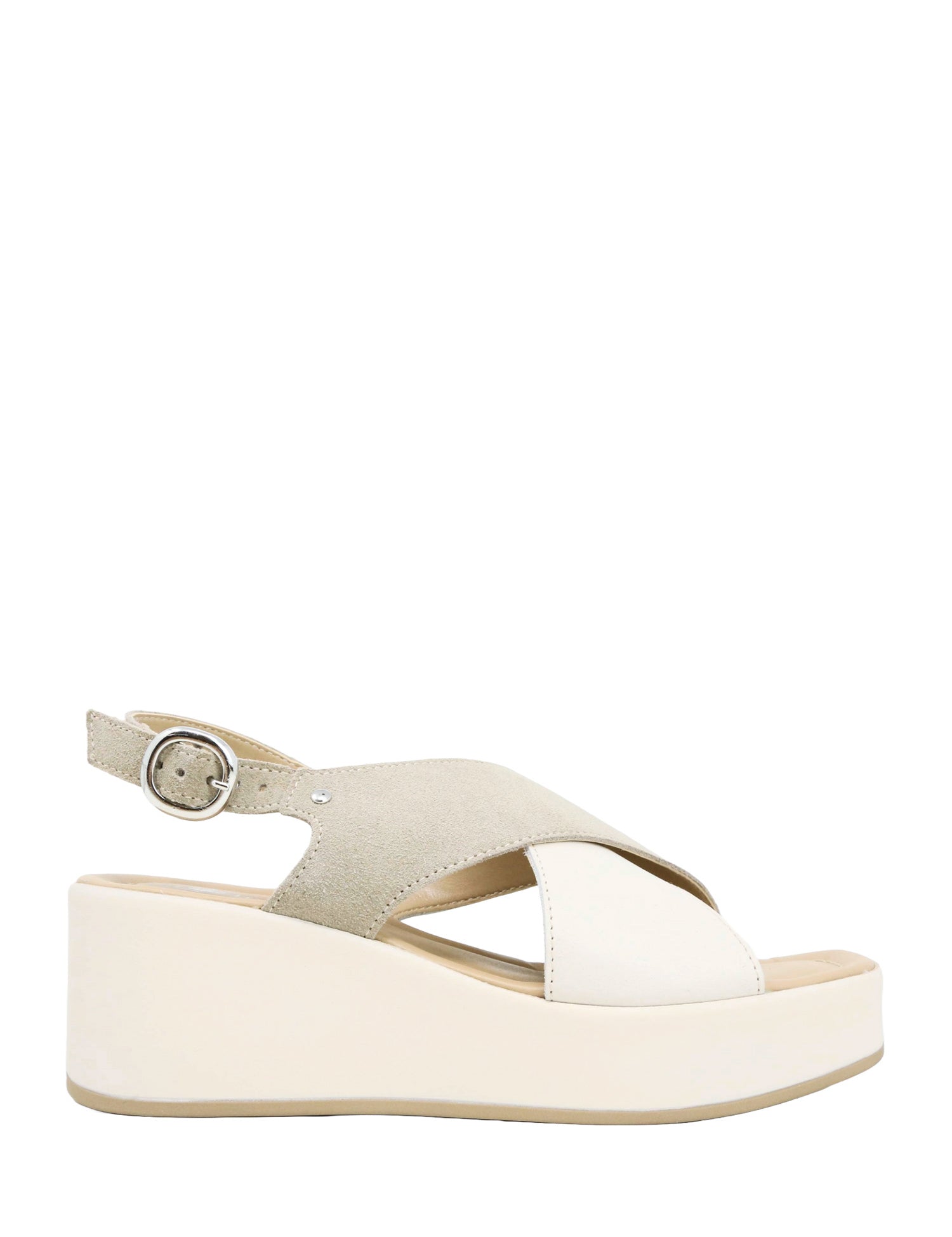 Sandali zeppa Beige Lumberjack