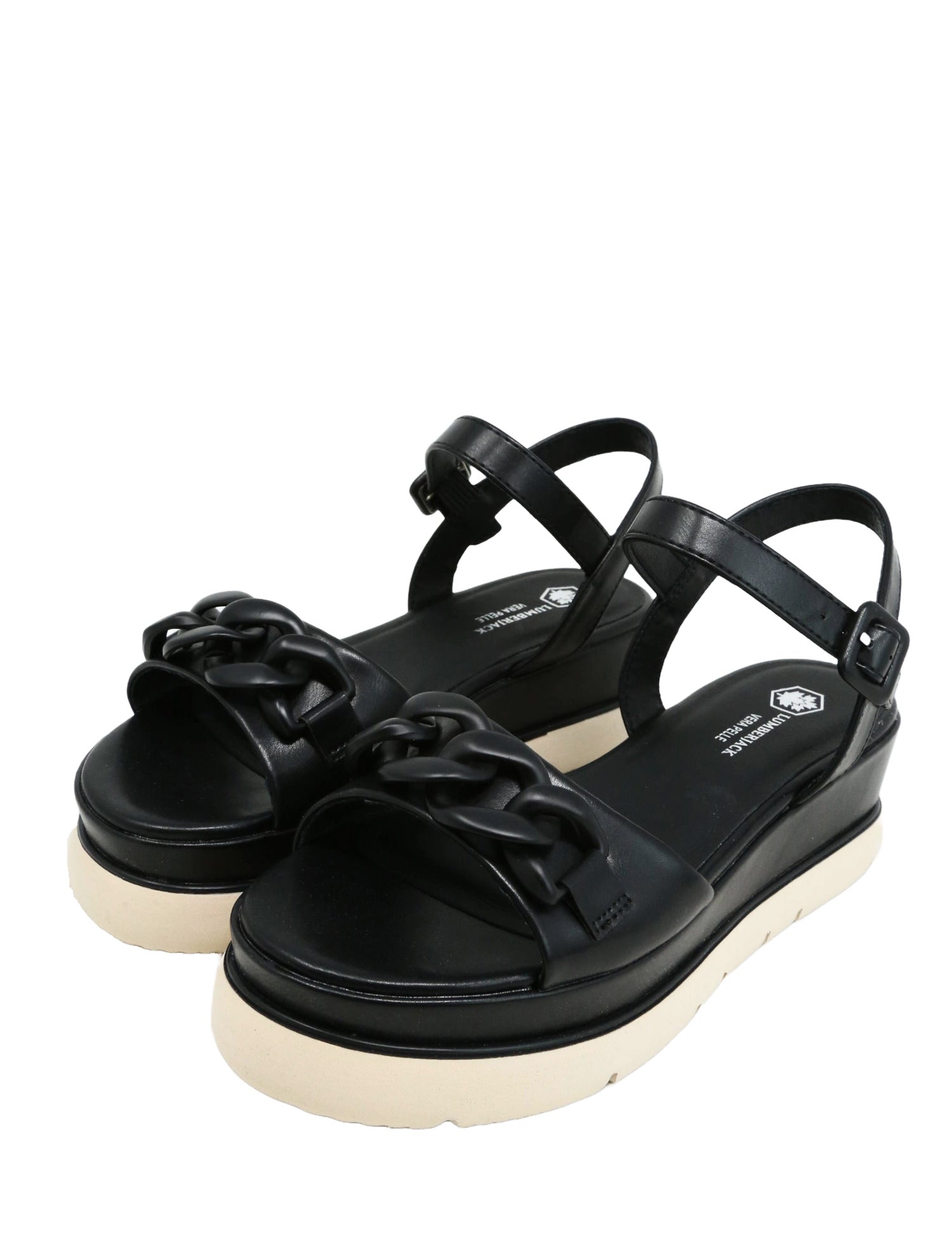 Sandali zeppa Nero Lumberjack
