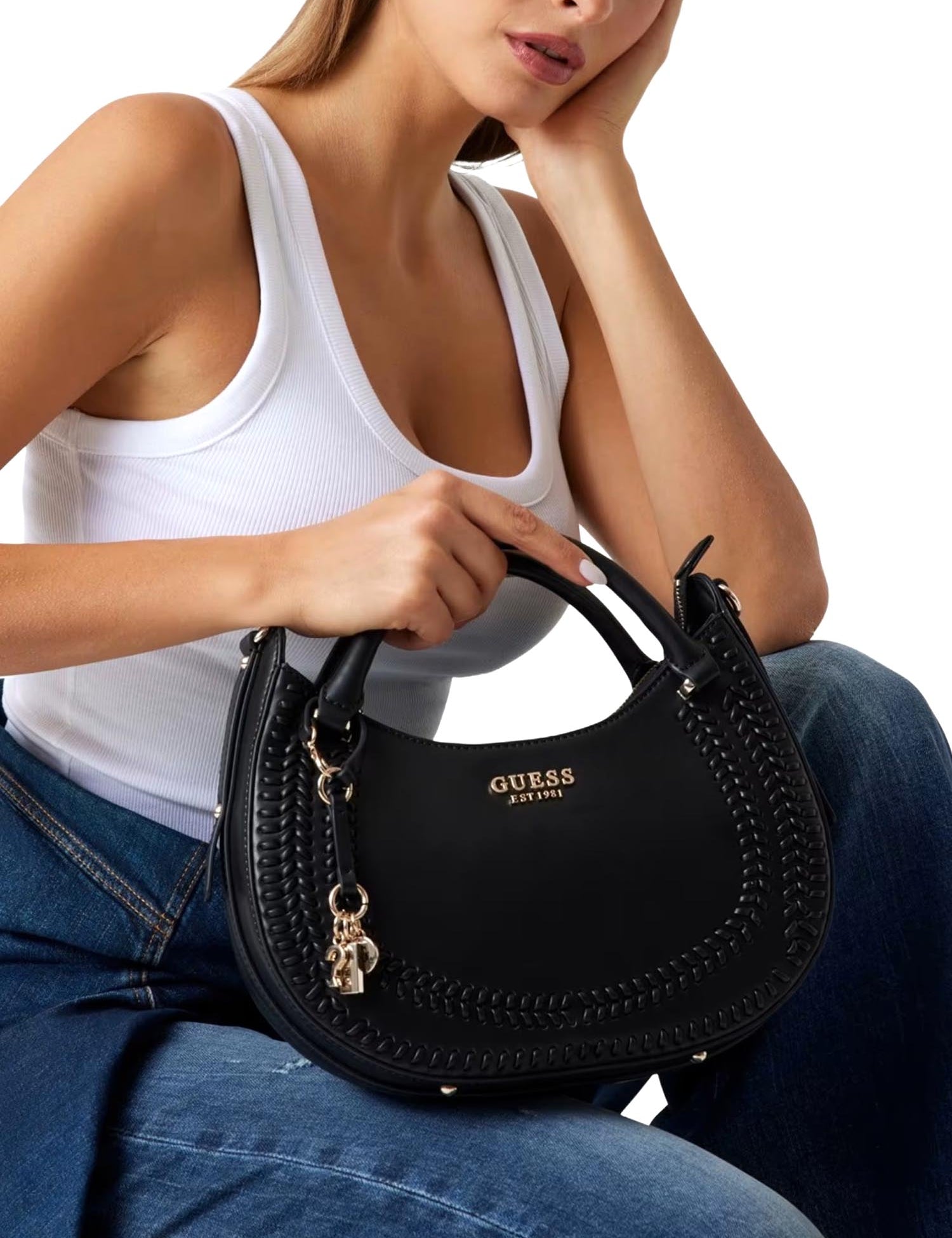 Tracolla Nero Guess