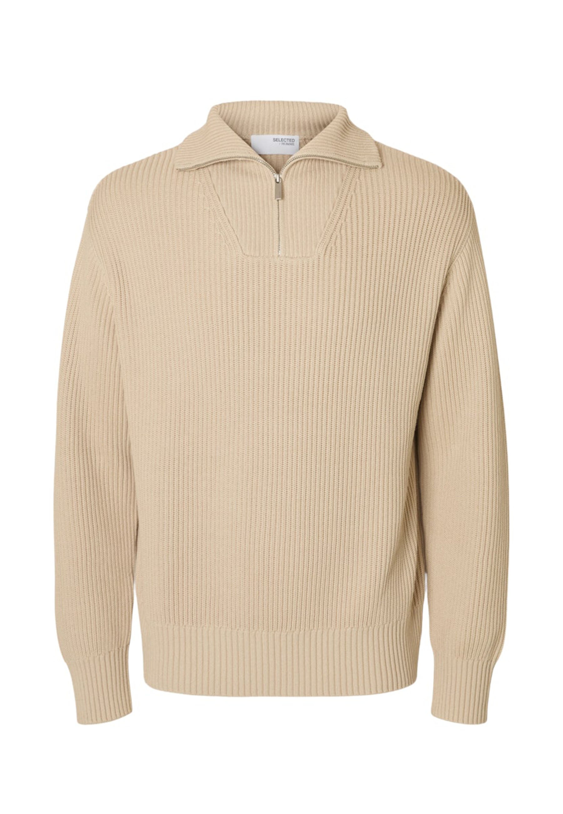 Maglia a collo alto Beige Selected Homme Black