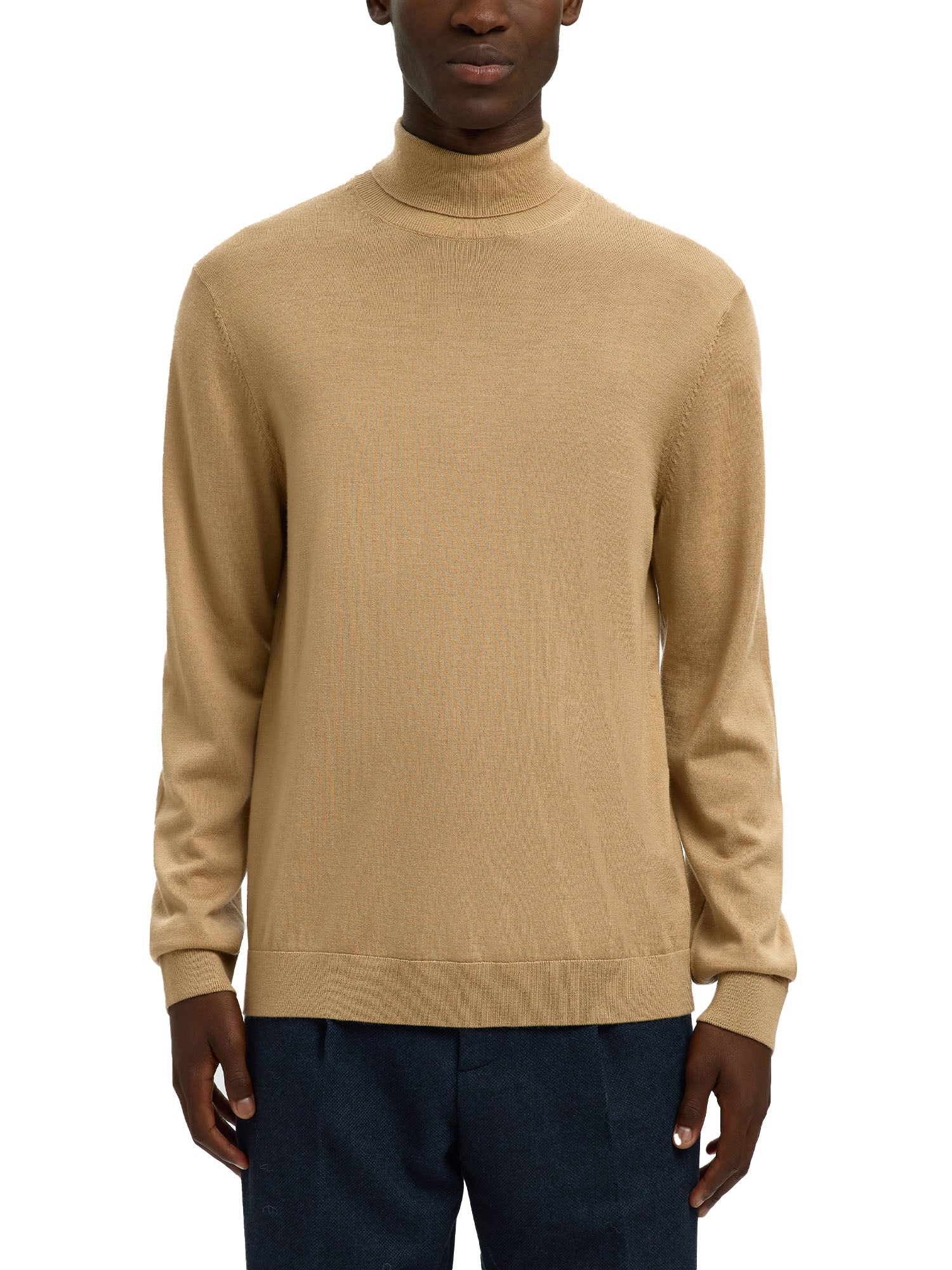 Maglia a collo alto Beige Selected Homme Black