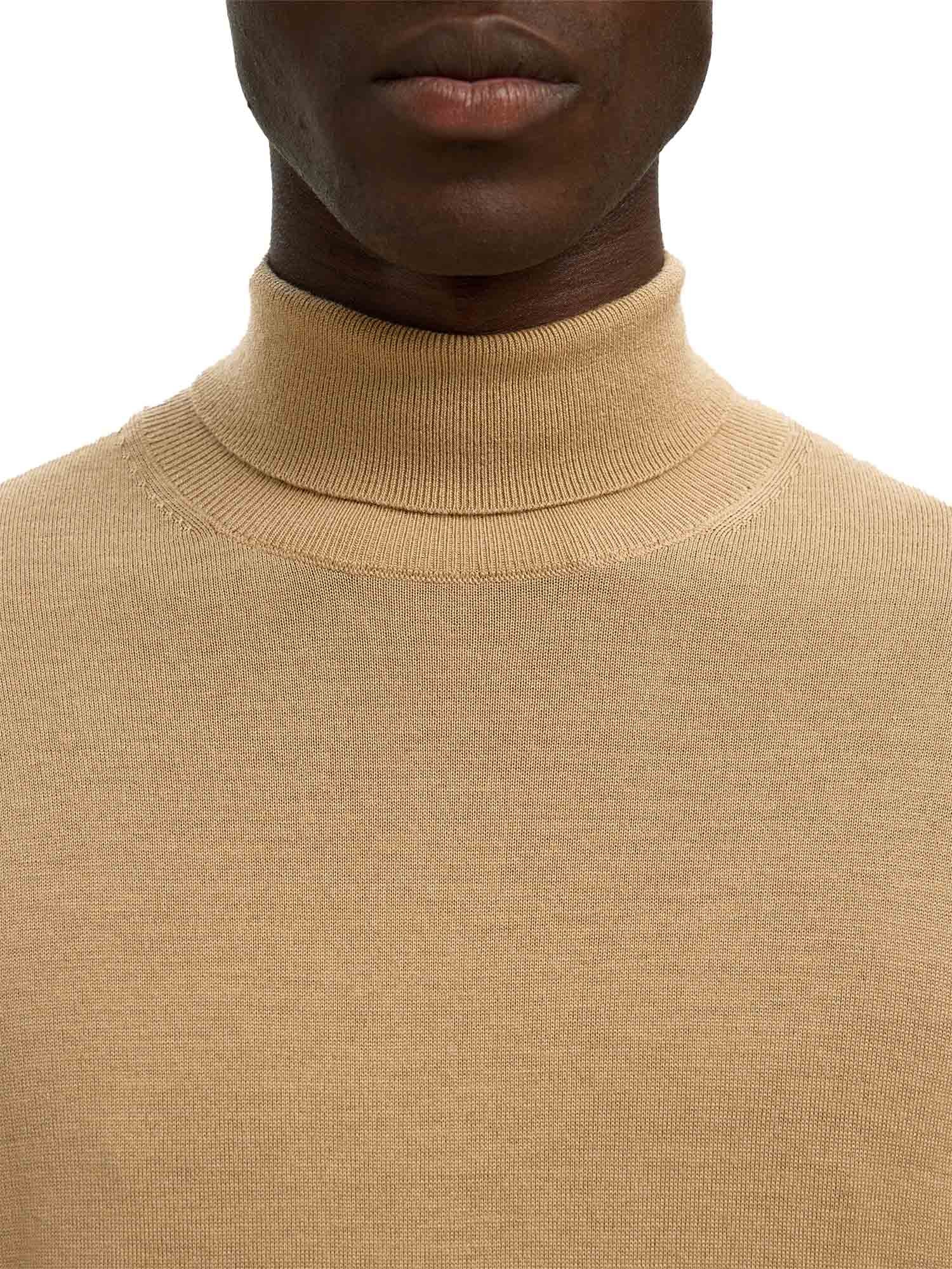 Maglia a collo alto Beige Selected Homme Black