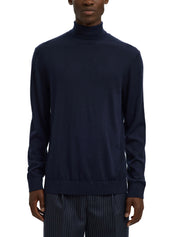Maglia a collo alto Blu Selected Homme Black