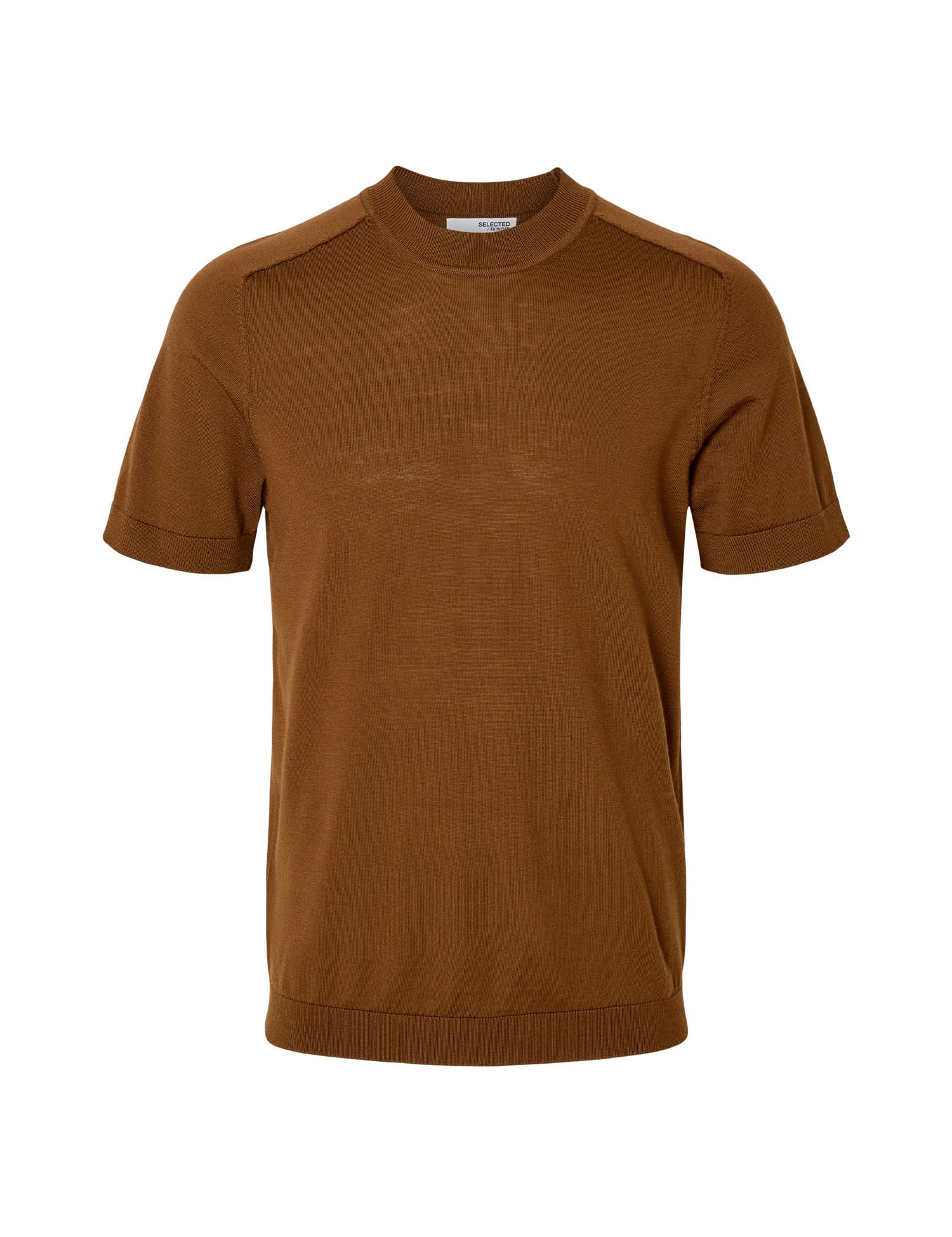 T-shirt Marrone Selected Homme Black