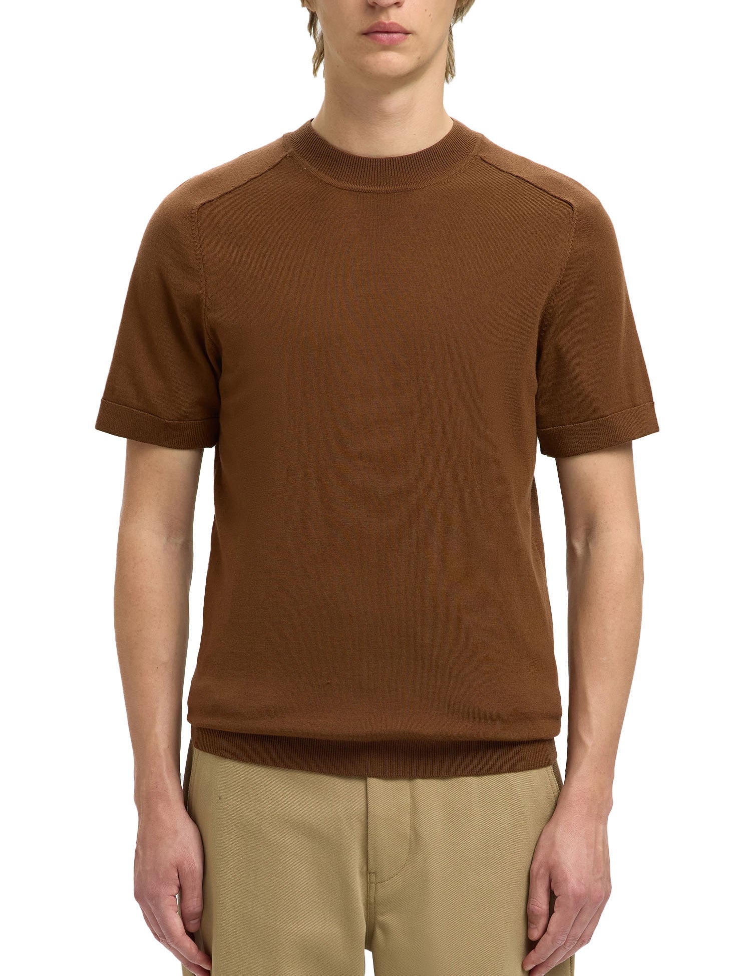 T-shirt Marrone Selected Homme Black