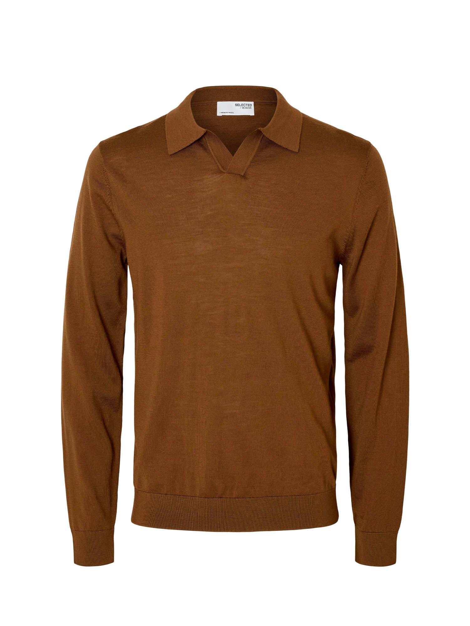 Polo Marrone Selected Homme Black