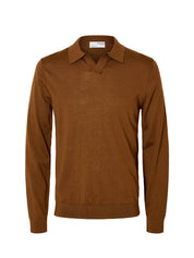 Polo Marrone Selected Homme Black