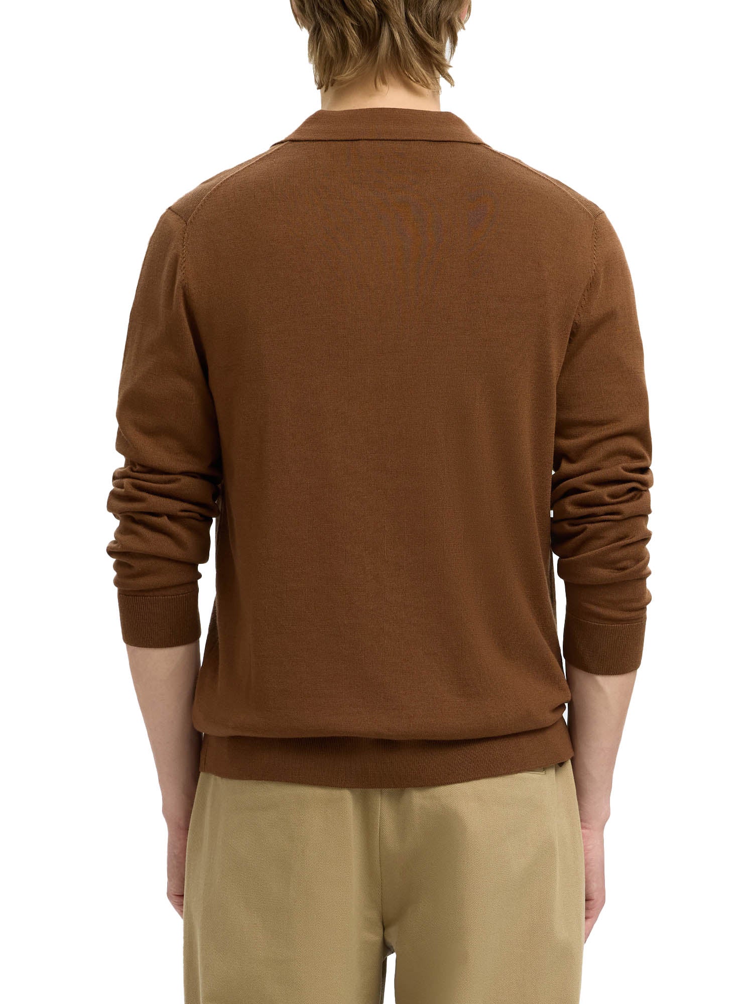 Polo Marrone Selected Homme Black
