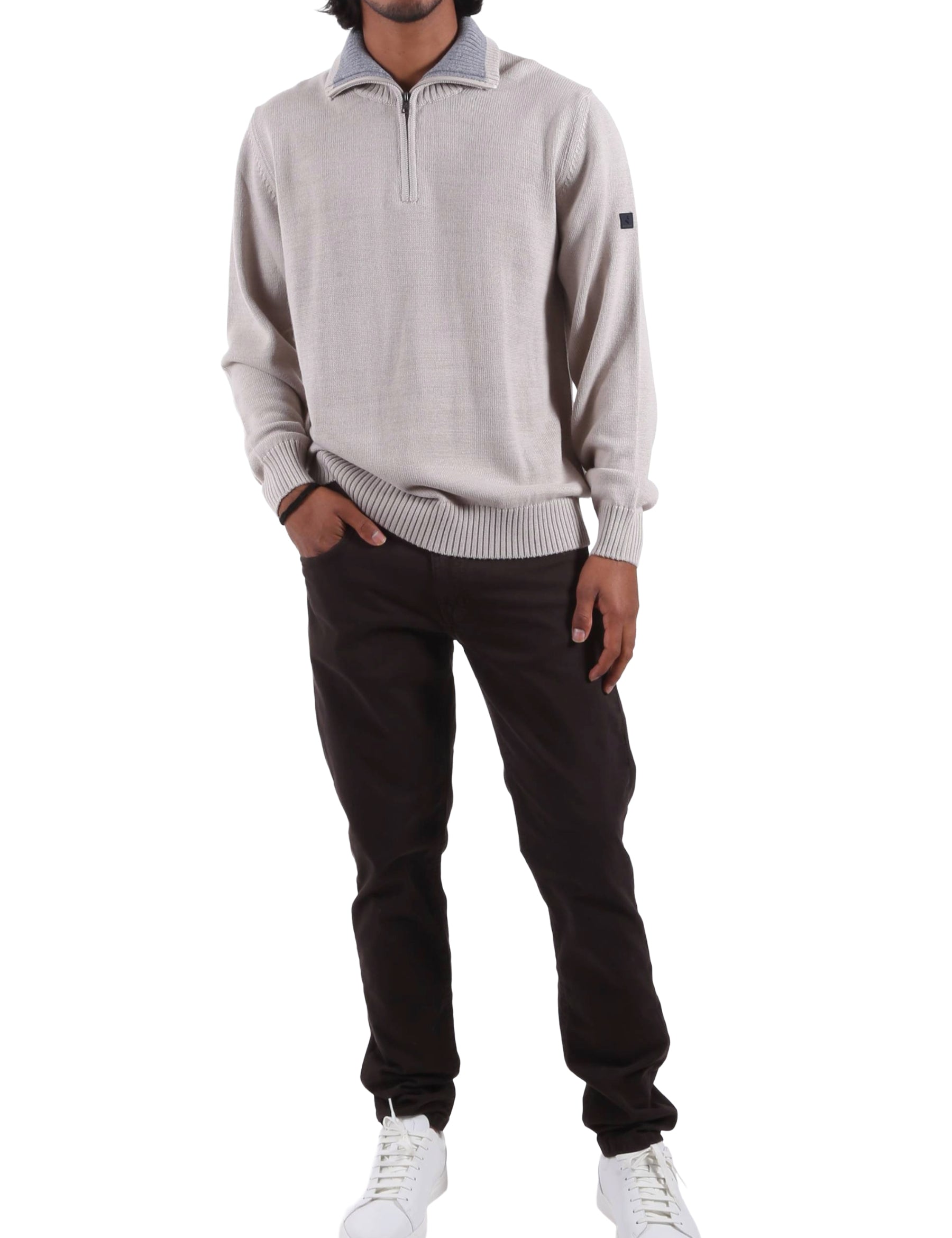 Maglia a collo alto Beige Navigare