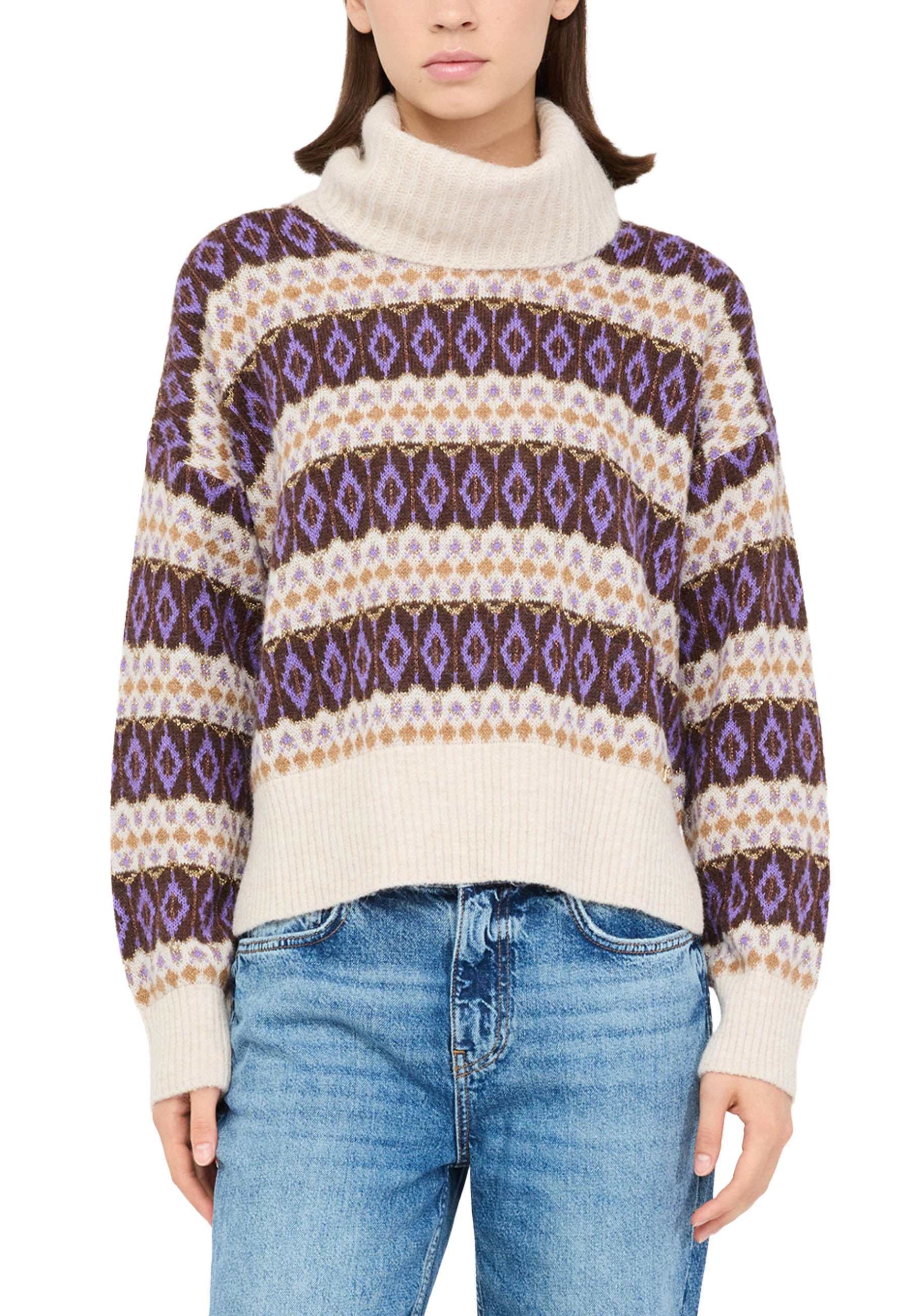 Maglia a collo alto Beige Liu-jo