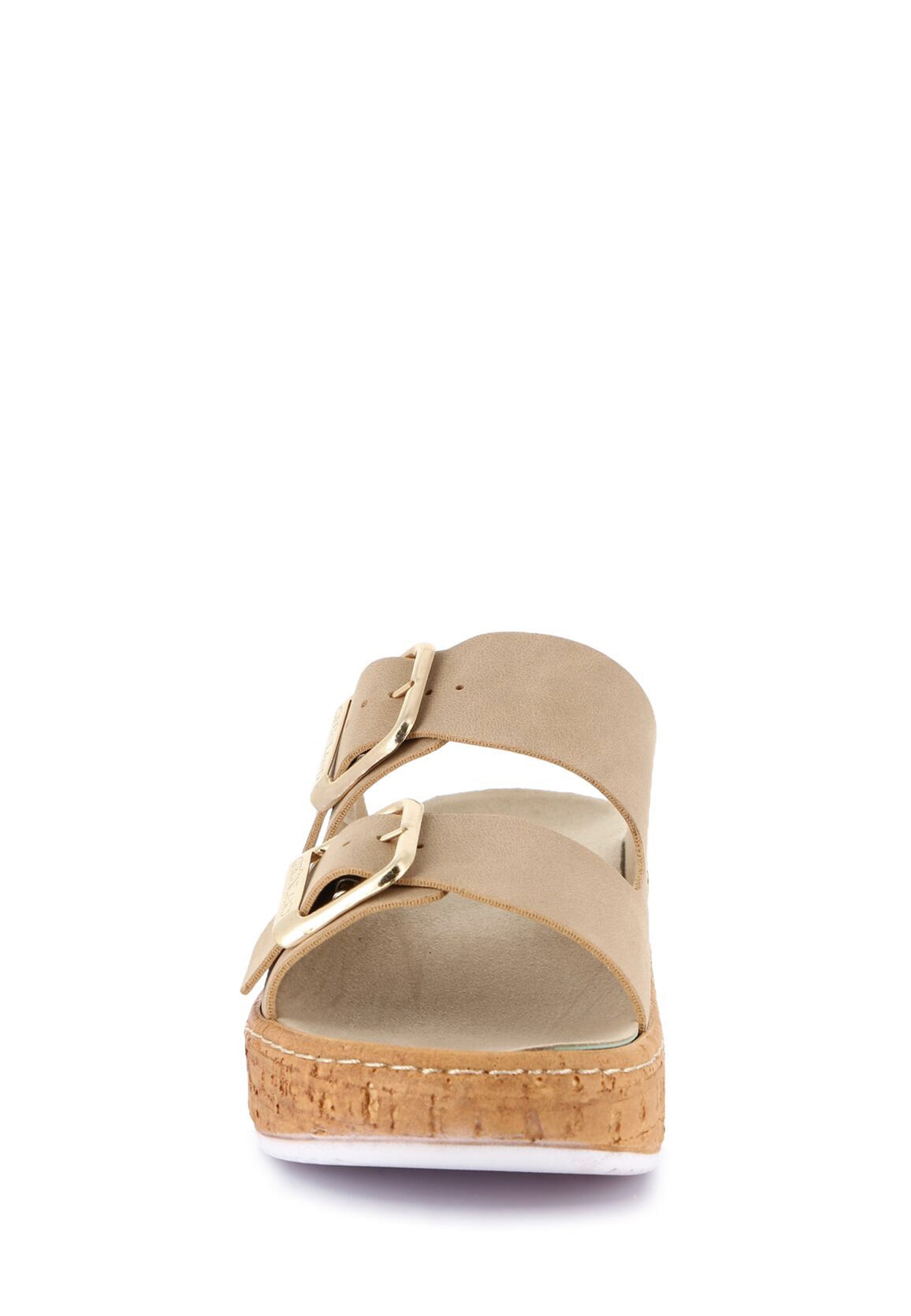 Sandali zeppa Beige Grunland