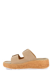 Sandali zeppa Beige Grunland