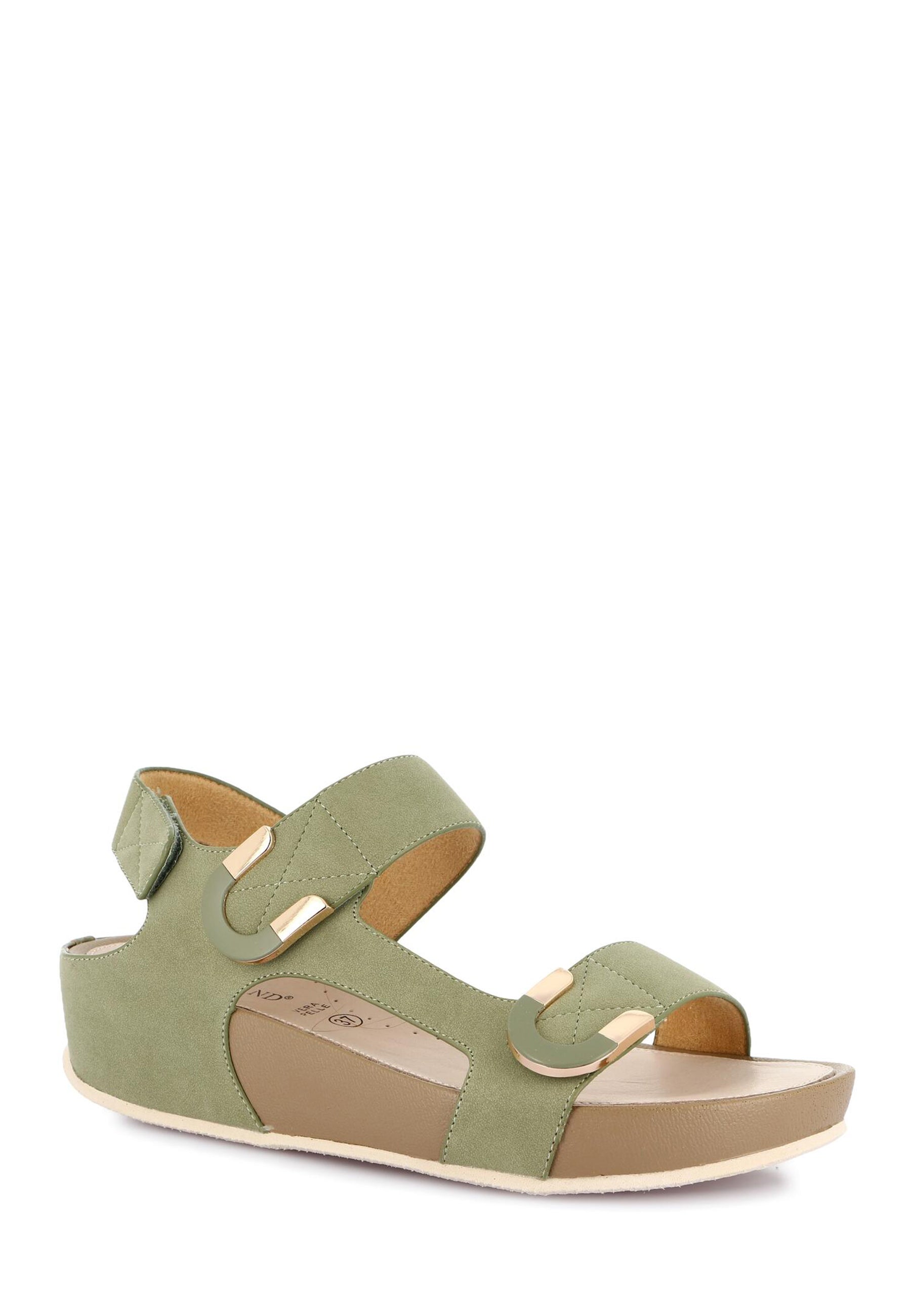 Sandali con strappi Verde Grunland