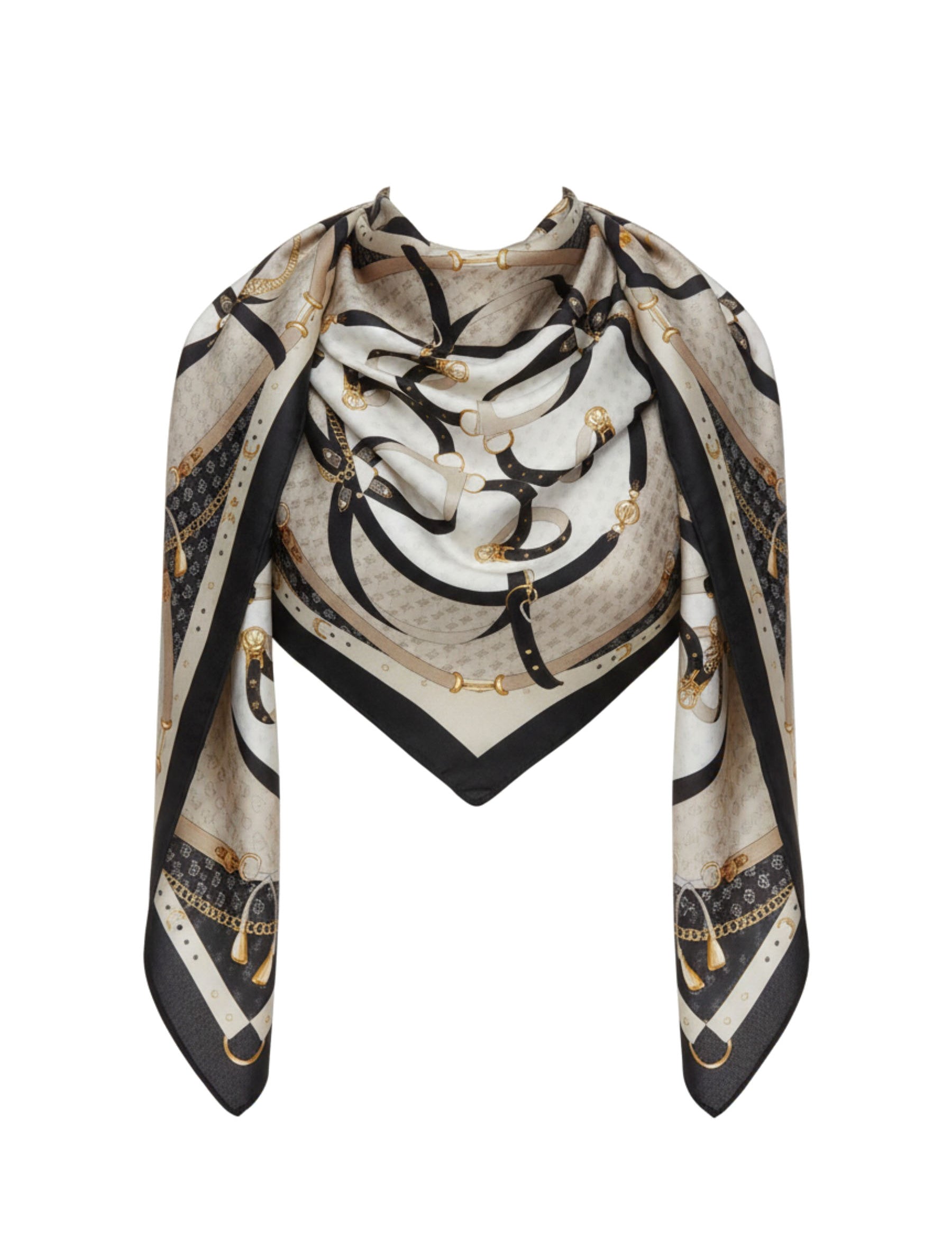 Foulard Nero Beige Guess