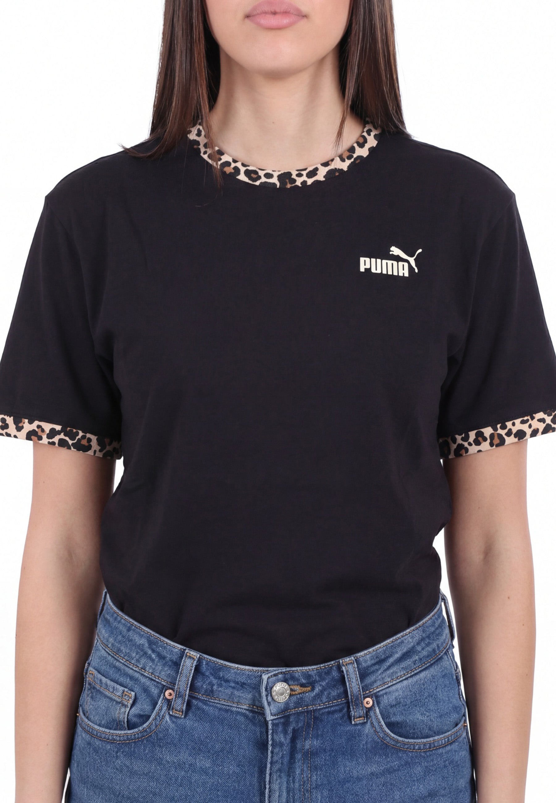 T-shirt Nero Marrone Puma