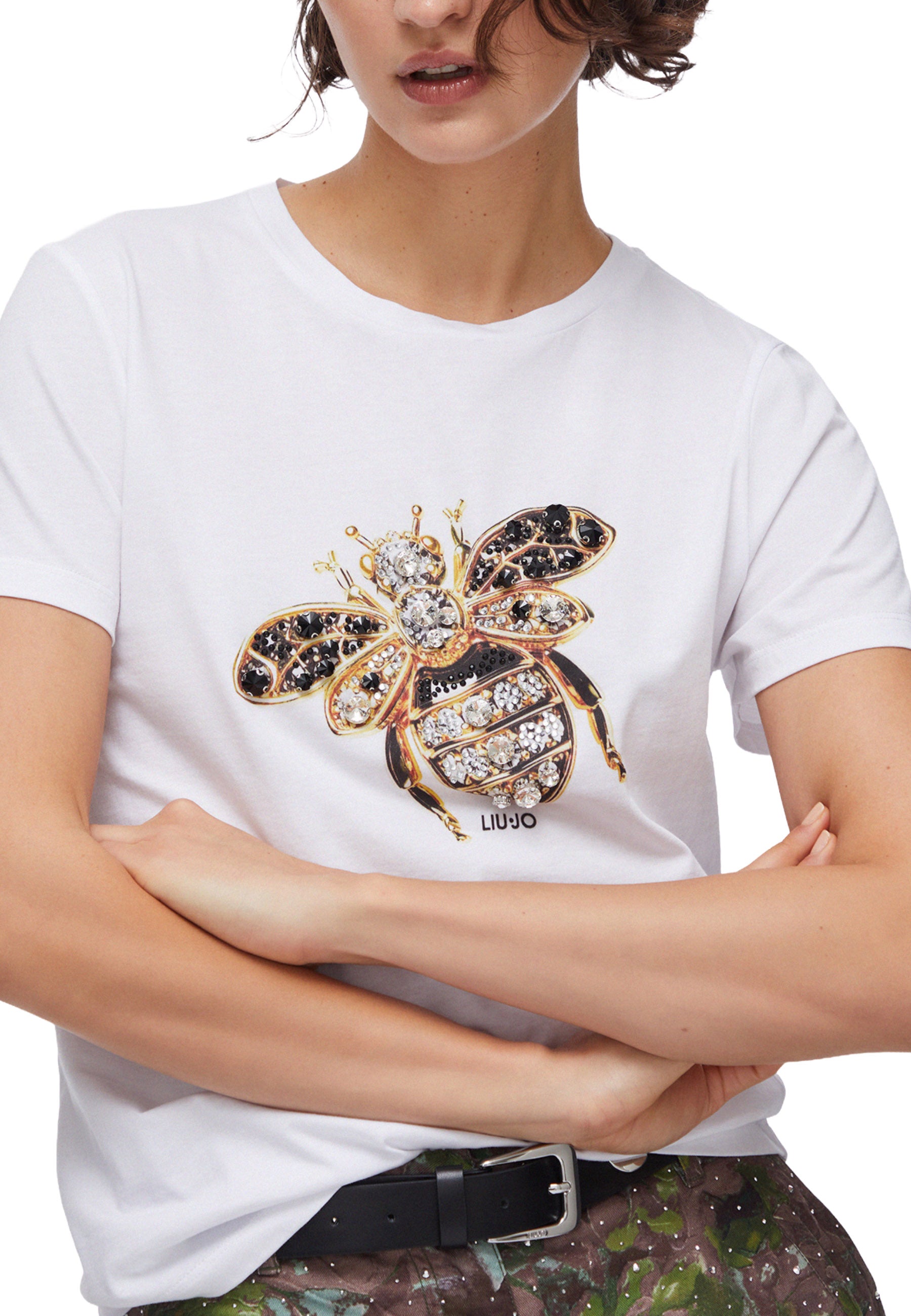 T-shirt Bianco Oro Liu-jo
