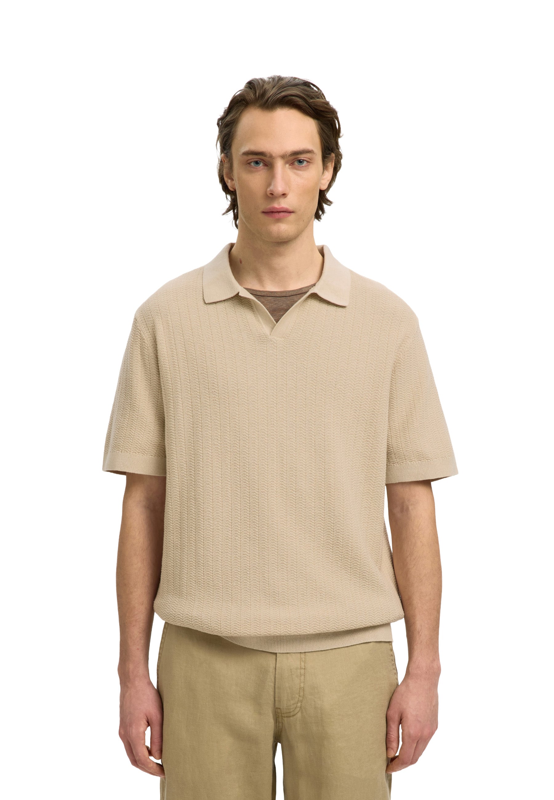 Polo Beige Selected Homme Black