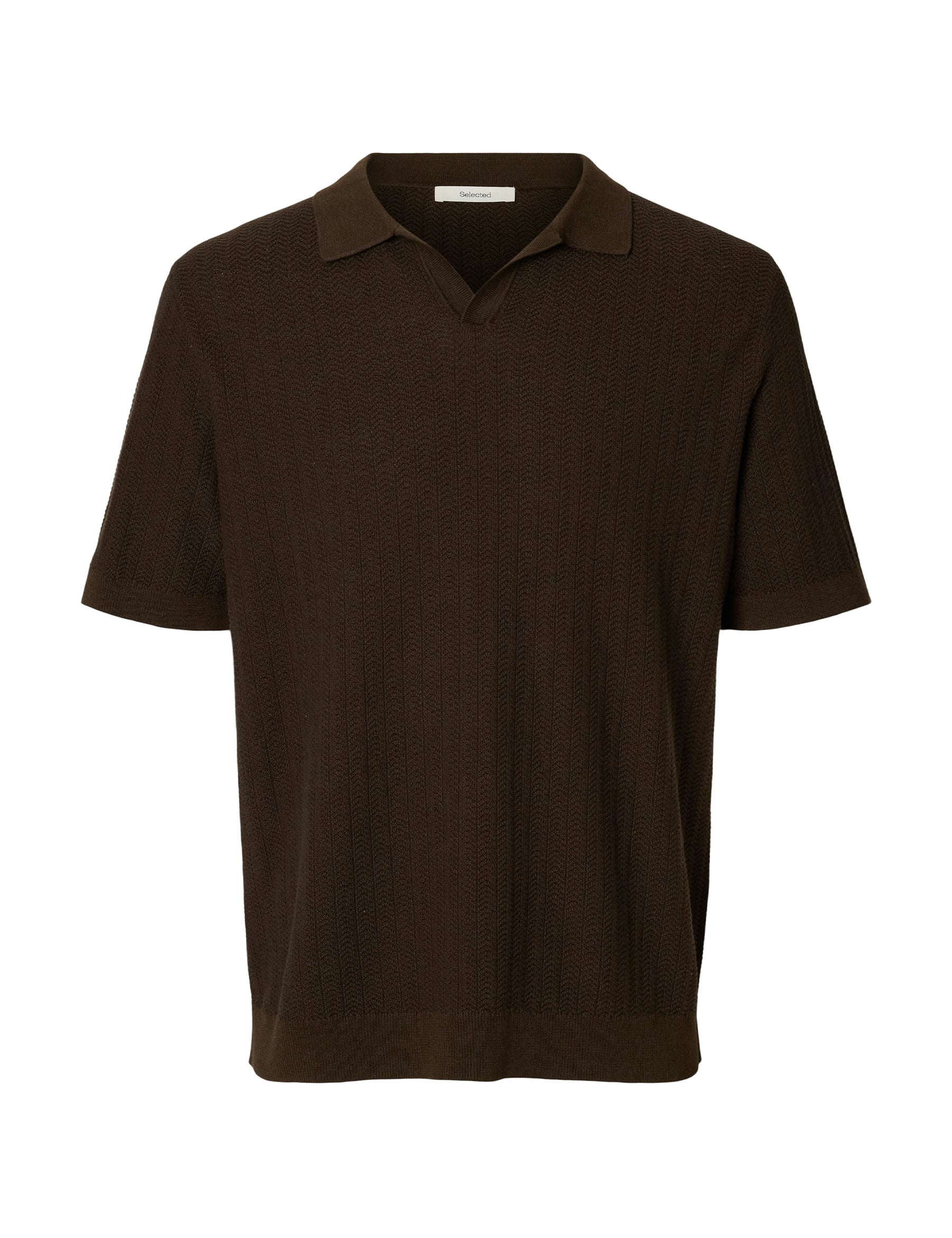 Polo Marrone Selected Homme Black