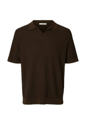 Polo Marrone Selected Homme Black