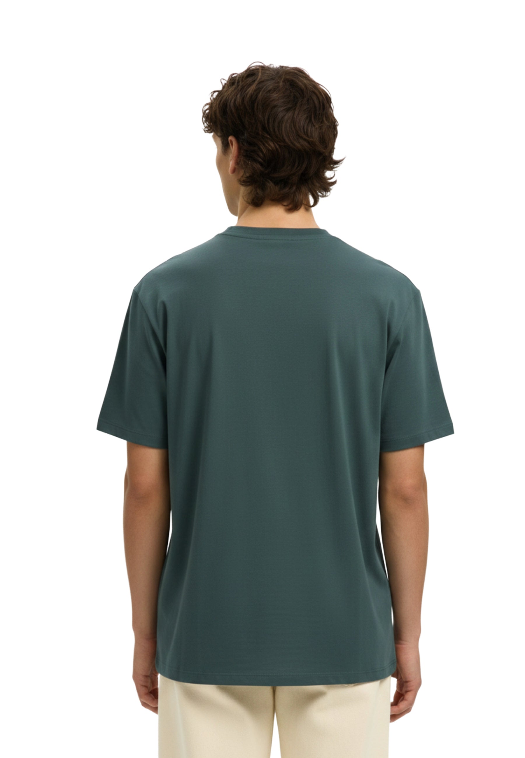 T-shirt Verde Selected Homme Black