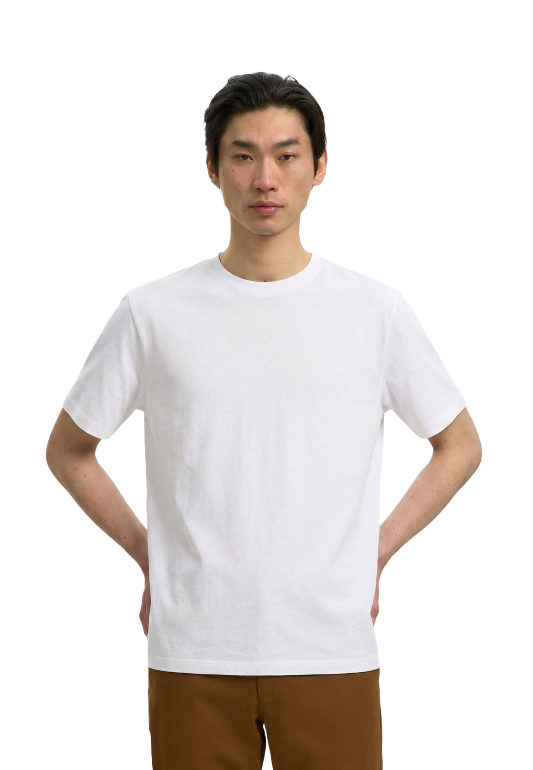 T-shirt Bianco Selected Homme Black