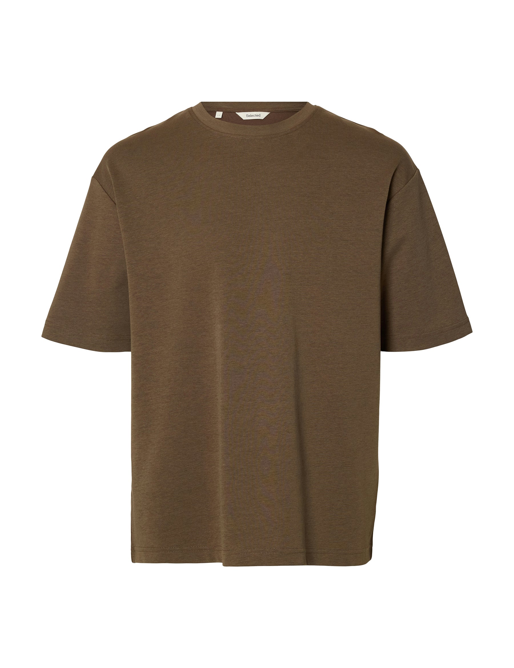 T-shirt Marrone Selected Homme Black