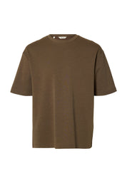 T-shirt Marrone Selected Homme Black