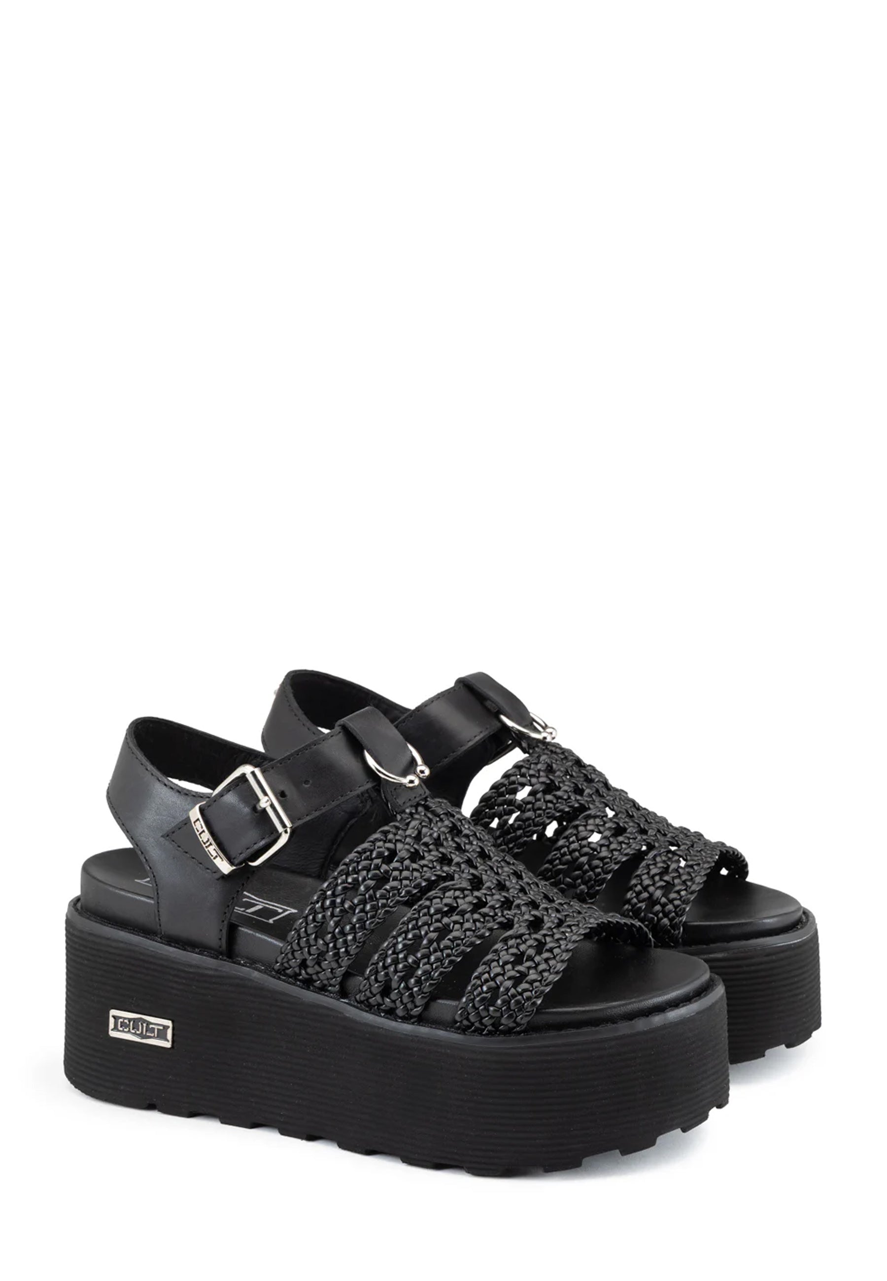 Sandali zeppa Nero Cult