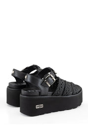 Sandali zeppa Nero Cult